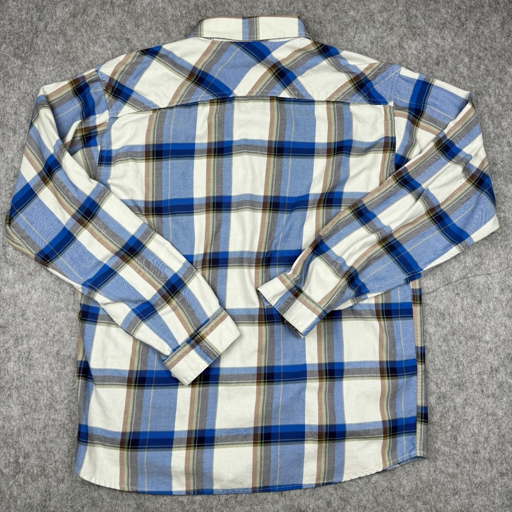 Patagonia Blue Plaid Long Sleeve Organic Cotton Casual Shirt Outdoors Men's M - Picture 11 of 11